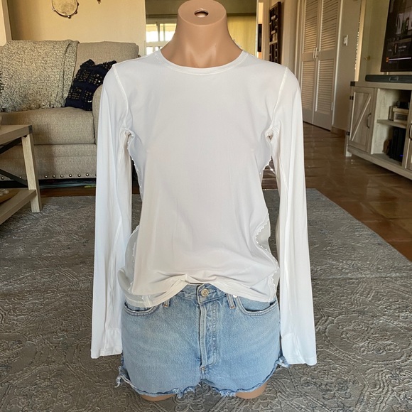 Lululemon Upf White Long Sleeve Shirt 